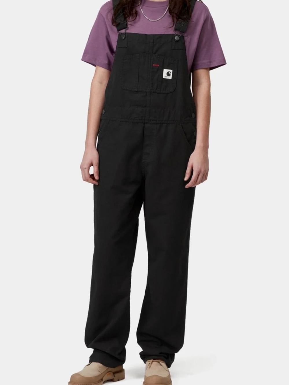 Carhartt WIP Women’s Bib Overall Straight in Black Canvas